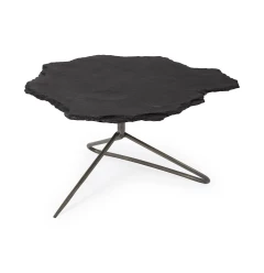 33" Black Metal Round Coffee Table