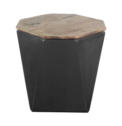 21" Black Solid Wood End Table