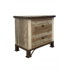 27" Brown Two Drawer Nightstand