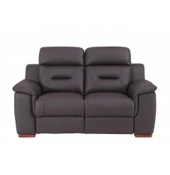 67" Brown Faux Leather Manual Reclining Love Seat