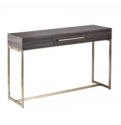 48" Gray and Gold Frame Console Table And Drawers