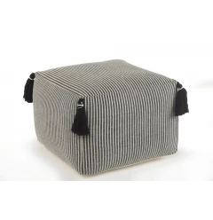18" Gray 100% Cotton Ottoman