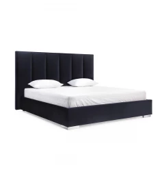 Queen Tufted Black Upholstered Velvet Bed