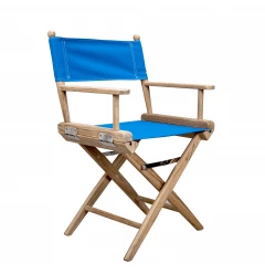 Blue And Brown Solid Wood Director Chair