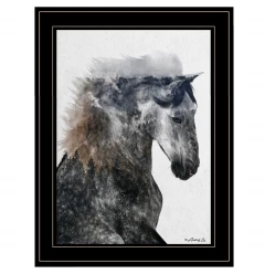 Proud Stallion 2 Black Framed Print Wall Art