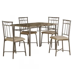 Cappuccino microfiber foam MDF dining set with chairs and rectangle table for outdoor use