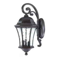 XL Antique Black Tapered Hanging Lantern Wall Light