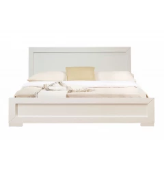 White Solid and Manufactured Wood Full Bed Frame