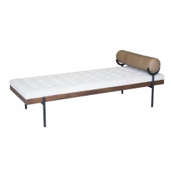 72" Black And Ivory Upholstered Cotton Blend Bedroom Bench