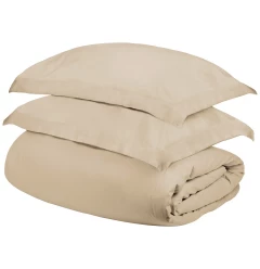 Ivory Twin Cotton Blend 400 Thread Count Washable Duvet Cover Set