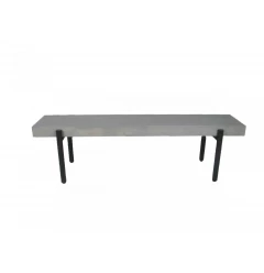 63" Gray and Black Concrete Dining Bench