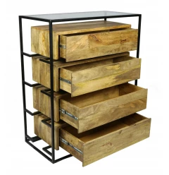 41" Natural Solid Wood Four Drawer Chest