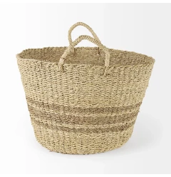 detailed wicker storage baskets made of natural beige wicker material