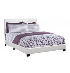 White Standard Bed Upholstered With Headboard