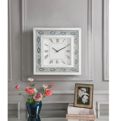 Mirrored Faux Crystal And Agate Wall Clock