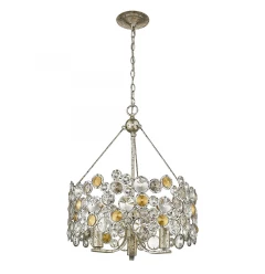 Vitozzi 3-Light Antique Silver Leaf Chandelier