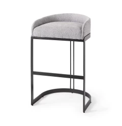30" Gray And Black Low Back Bar Height Bar Chair