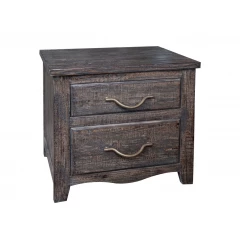 23" Brown Two Drawer Nightstand