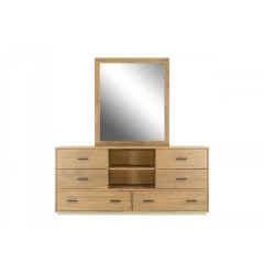 63" Walnut Six Drawer Combo Dresser