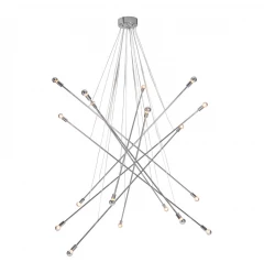 Silver Multi Light Metal Dimmable Chandelier