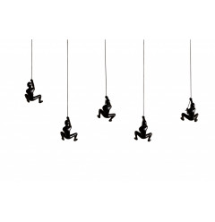 6" X 3" X 3" Resin Black 5 Pack Climbing Man