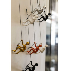 6" X 3" X 3" Resin Multicolor 9 Pack Climbing Man