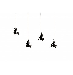 6" X 3" X 3" Resin Black 4 Pack Climbing Man