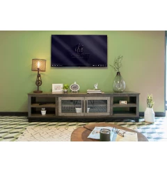 cabinet enclosed storage distressed tv stand with wood flooring and interior design elements