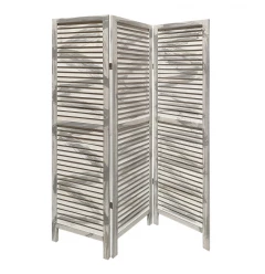 67" Gray Folding Three Panel Screen Room Divider