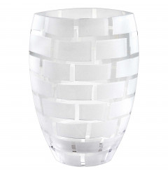 12" Mouth Blown Frosted Crystal European Made Wall Design Vase