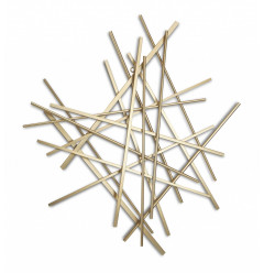 Gold Metal Abstract Linear Strips Wall Art Decor