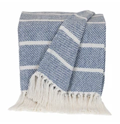 Parkland Collection Transitional Stripe Blue Rectangle 50" x 60" Throw