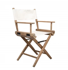 Brown and Ivory And Brown Solid Wood Director Chair