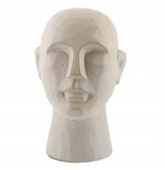 11" Matte White Ceramic Bust Decorative Sculpture