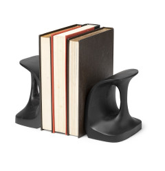 Cobbler's Tool Matte Black Metal Bookends