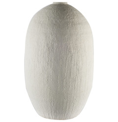 Narrow White Textured Ceramic Vase