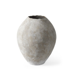 Kyros Natural Wash 23" Earthy Ceramic Oval Vase
