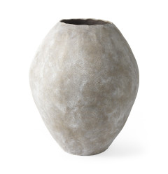 Kyros Natural Wash 28" Earthy Ceramic Oval Vase
