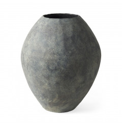 Kyros Gray 28" Earthy Ceramic Oval Vase