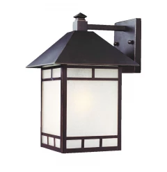 XL Antique Bronze Frosted Glass Lantern Wall Light