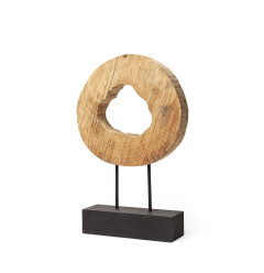 Petite Natural Wood Disc Sculpture