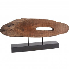 Brown Oval Shaped Wooden Sculpture