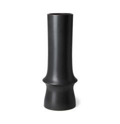17" Matte Black Contempo Deco Ceramic Vase