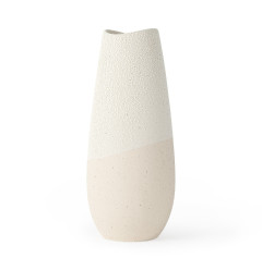 Blush Two Tone Organic Crackle Glaze Ceramic Vase