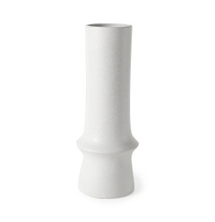17" White Contempo Deco Ceramic Vase