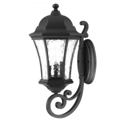 XL Matte Black Tapered Lantern Wall Light