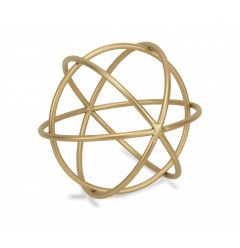 Petite Gold Metal Orb Decorative Sculpture