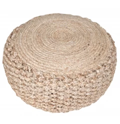 20" Tan Jute Ottoman