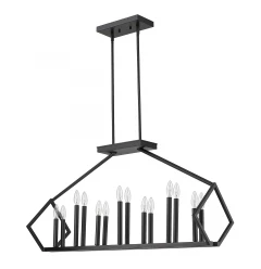 Luca 14-Light Matte Black Island Pendant