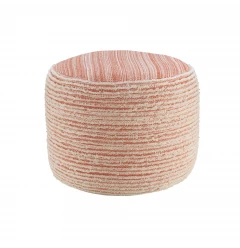18" Pink Polyester Ottoman